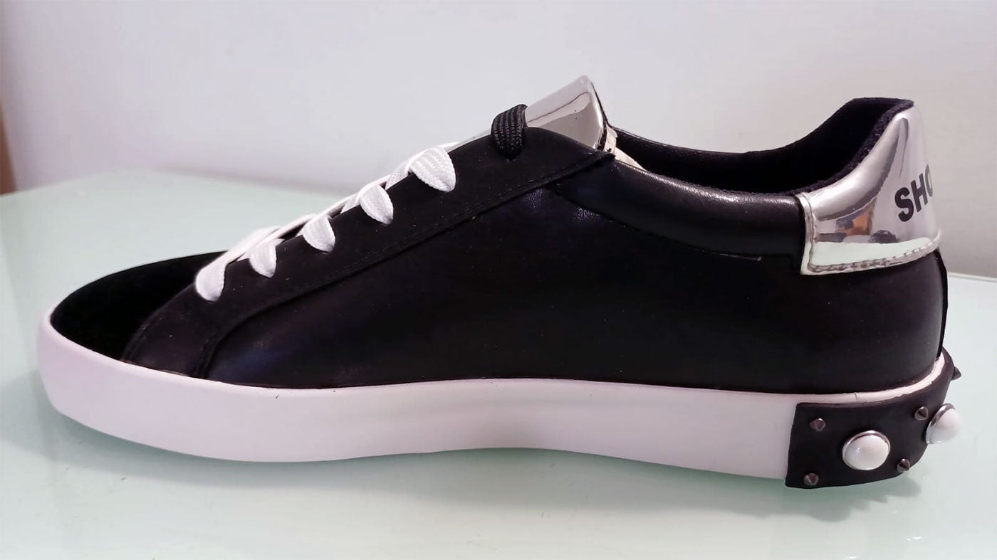 Scarpe Originali Shop★Art Nere Scritta Amour Vellutino Particolari in Argento e Perle Bianche - 18680N Scarpe Originali Shop★Art Nere Scritta Amour Vellutino Particolari in Argento e Perle Bianche - 18680N