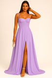 Abito Lungo Elegante da Cerimonia Spacco Centrale Bustino con Bretelle Vestito Evento in 11 Colori - 5373 Abito Lungo Elegante da Cerimonia Spacco Centrale Bustino con Bretelle Vestito Evento in 11 Colori - 5373