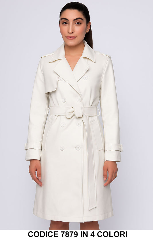 Trench lungo doppiopetto con cintura Cappotto Elegante Casual Chic in 4 colori – 7879