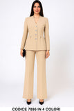 Tailleur donna elegante giacca svasata con bottoni Pantalone Palazzo Completo Chic in 5 colori – 7886 Tailleur donna elegante giacca svasata con bottoni Pantalone Palazzo Completo Chic in 5 colori – 7886