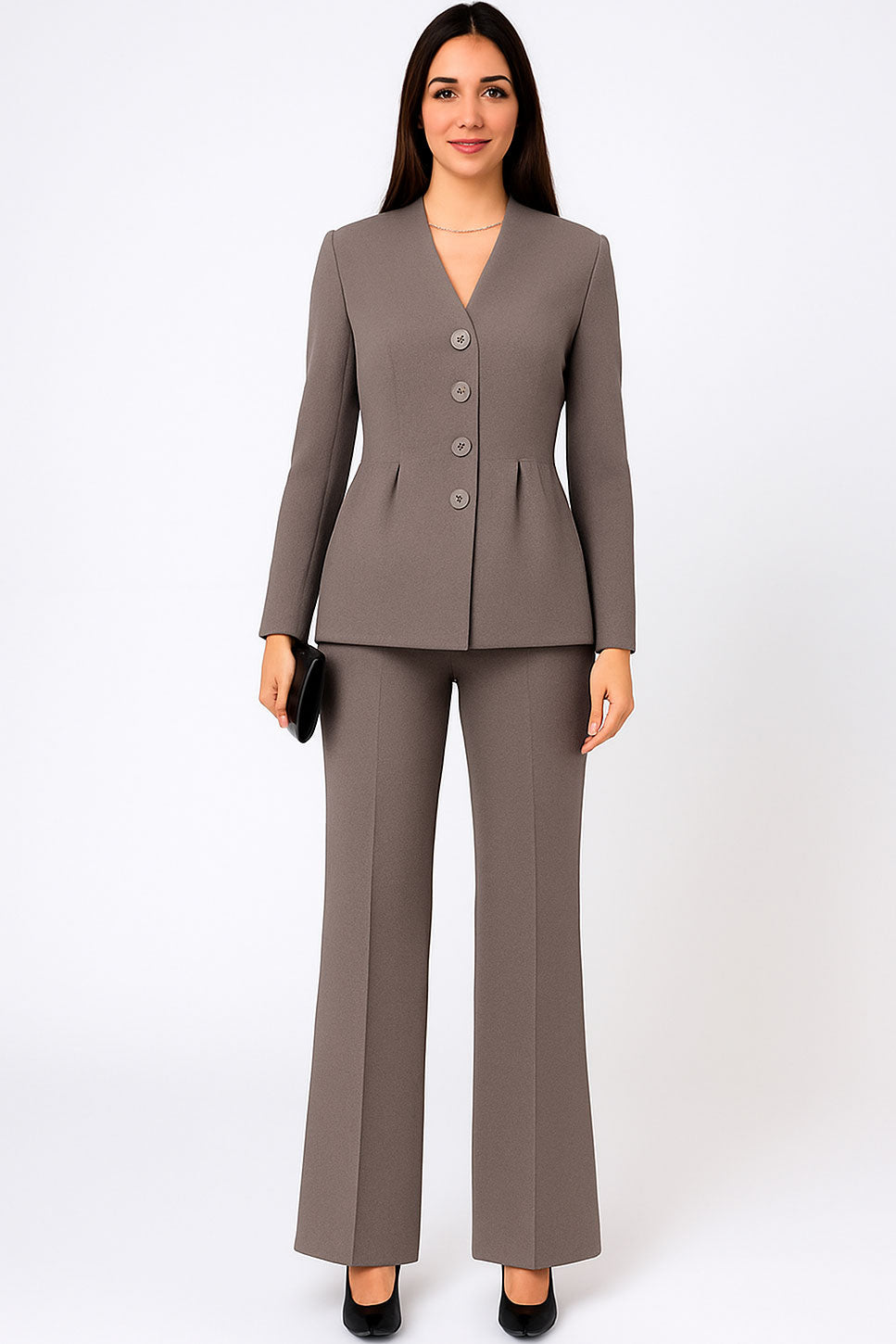 Tailleur donna elegante giacca svasata con bottoni Pantalone Palazzo Completo Chic in 5 colori – 7886 Tailleur donna elegante giacca svasata con bottoni Pantalone Palazzo Completo Chic in 5 colori – 7886