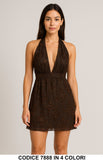 Vestito corto elegante con scollo profondo e paillettes Abito Evento Allacciato al Collo in 4 colori – 7888 Vestito corto elegante con scollo profondo e paillettes Abito Evento Allacciato al Collo in 4 colori – 7888