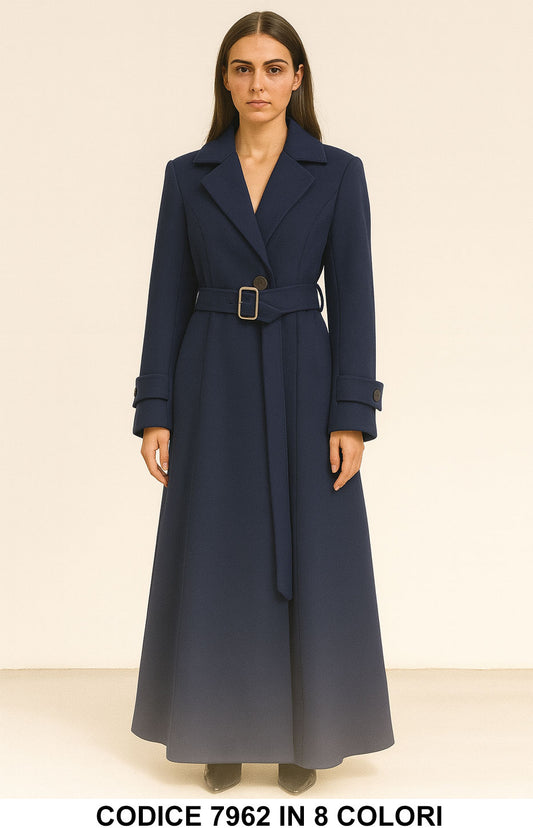 Cappotto Lungo Elegante con Cintura e Bottoni Giacca Fashion in 8 colori – 7962
