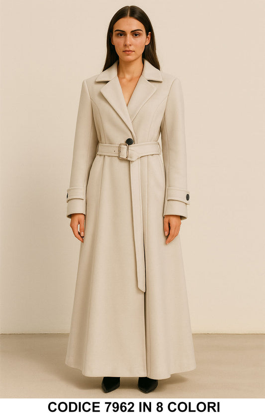Cappotto Lungo Elegante con Cintura e Bottoni Giacca Fashion in 8 colori – 7962