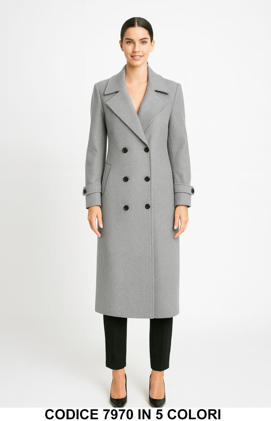 Cappotto Doppiopetto Elegante in Panno Cappotti Caldi Donna Casual in 5 Colori – 7970 Cappotto Doppiopetto Elegante in Panno Cappotti Caldi Donna Casual in 5 Colori – 7970