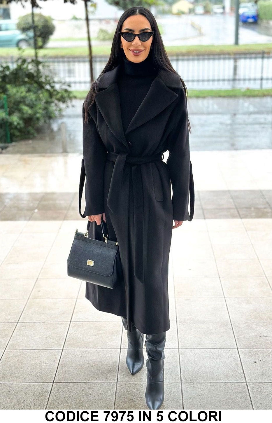 Cappotto Donna Lungo con Cintura e Colletto Revers – Elegante e Caldo in 5 Colori – 7975 Cappotto Donna Lungo con Cintura e Colletto Revers – Elegante e Caldo in 5 Colori – 7975