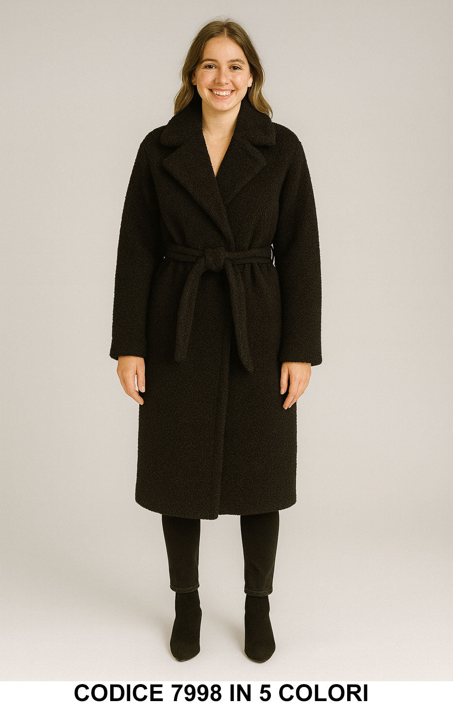 Cappotto lungo con cintura e revers classici Effetto Teddy Elegante Giacca Lunga in 5 colori – 7998 Cappotto lungo con cintura e revers classici Effetto Teddy Elegante Giacca Lunga in 5 colori – 7998