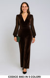 Tuta elegante in velluto con maniche in tulle Jumpsuit Fashion in 5 colori – 8003 Tuta elegante in velluto con maniche in tulle Jumpsuit Fashion in 5 colori – 8003