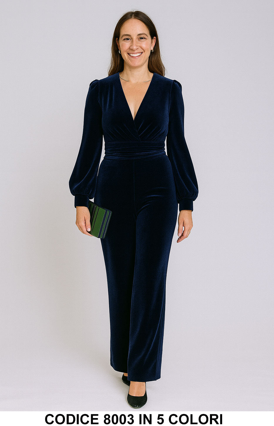 Tuta elegante in velluto con maniche in tulle Jumpsuit Fashion in 5 colori – 8003 Tuta elegante in velluto con maniche in tulle Jumpsuit Fashion in 5 colori – 8003