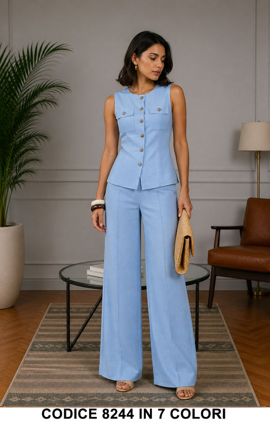 Azzurro donna elegante Made in Italy