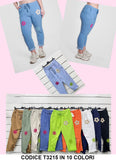 Pantaloni Donna con Fiori Stampati Modello Caviglia Taglie Forti Curvy Pantalone in 10 Colori - T3215