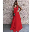 Vestito lungo da sera cerimonia in tulle scollo a V manica a bretelle Abito Elegante in 2 Colori - 3126