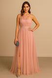 Abito Lungo Evento Cerimonia in Chiffon Fascia Modellabile Stile Impero Vestito Elegante in 4 Colori - 1113
