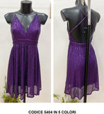Abito Corto Elegante Smanicato Spalle Scoperte Paillettes Sensuale Vestito in 5 Colori - 5404