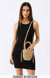 Borsa mini a mano e tracolla beige intrecciata – estiva compatta 2-in-1 – ST/2412-02