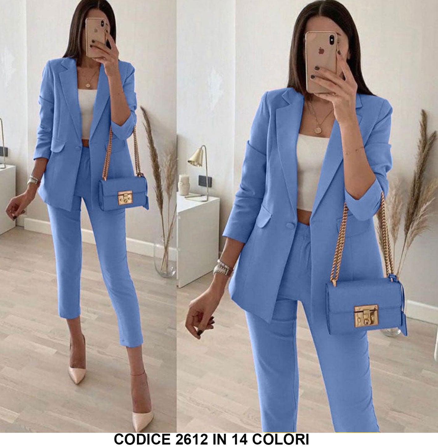 Tailleur Completo Donna Pantalone e Giacca Casual in 7 Colori Completo Elegante - 2612Out