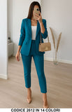 Tailleur Completo Donna Pantalone e Giacca Casual Elegante Lavoro Completo in 7 Colori - 2612