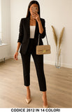 Tailleur Completo Donna Pantalone e Giacca Casual Elegante Lavoro Completo in 7 Colori - 2612
