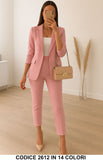 Tailleur Completo Donna Pantalone e Giacca Casual Elegante Lavoro Completo in 7 Colori - 2612