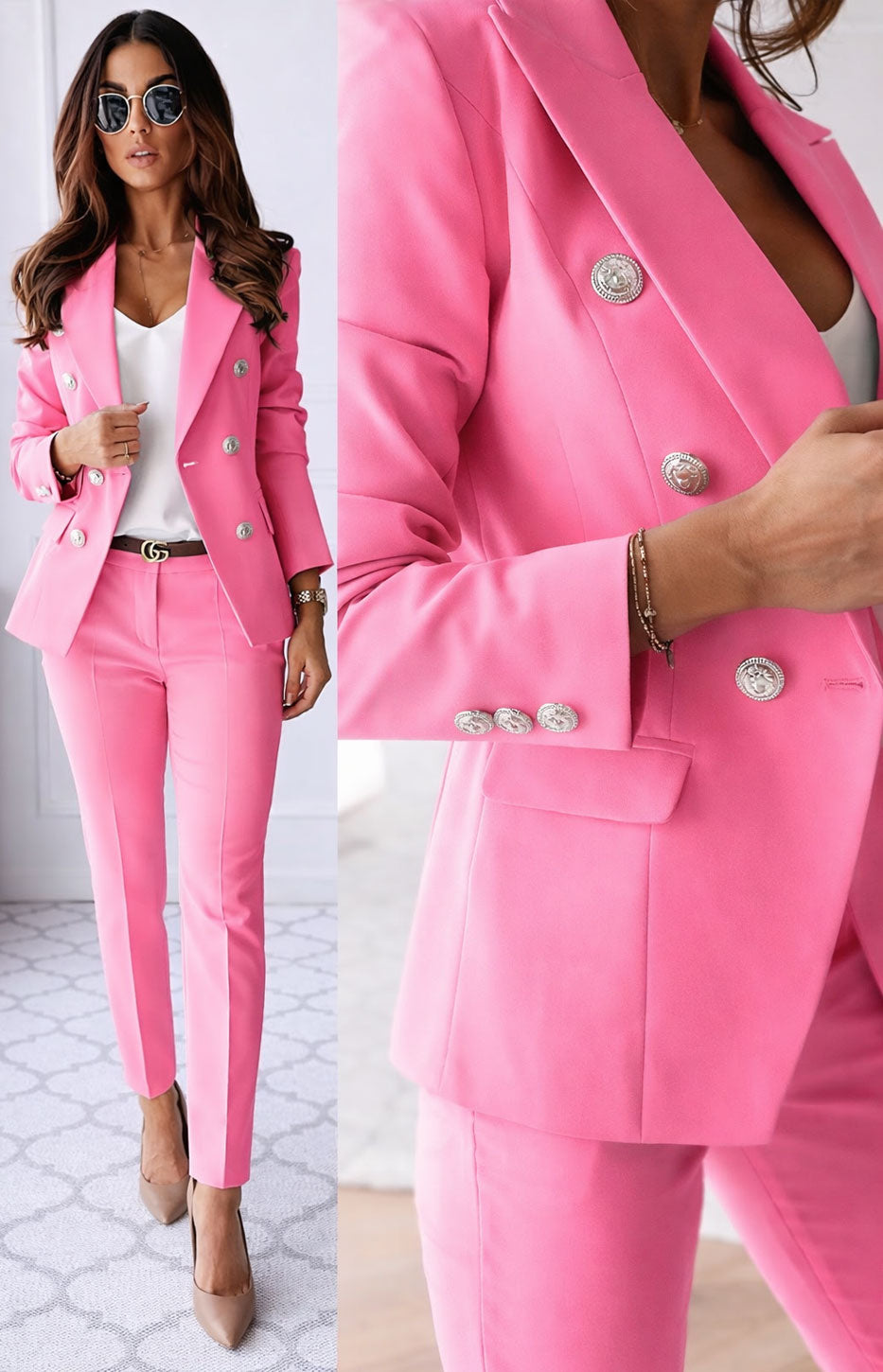 Rosa ⚡ XL (46) donna elegante Made in Italy