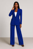 Tailleur 2 Pezzi Giacca Foderata e Pantaloni Taglio a Zampa Completo Abito Coordinato Elegante in 8 Colori - 3892