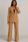 Tailleur 2 Pezzi Giacca Foderata e Pantaloni Taglio a Zampa Completo Abito Coordinato Elegante in 8 Colori - 3892