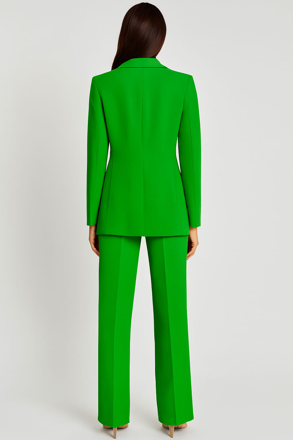 Tailleur 2 Pezzi Giacca Foderata e Pantaloni Taglio a Zampa Completo Abito Coordinato Elegante in 8 Colori - 3892