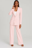 Tailleur 2 Pezzi Giacca Foderata e Pantaloni Taglio a Zampa Completo Abito Coordinato Elegante in 8 Colori - 3892