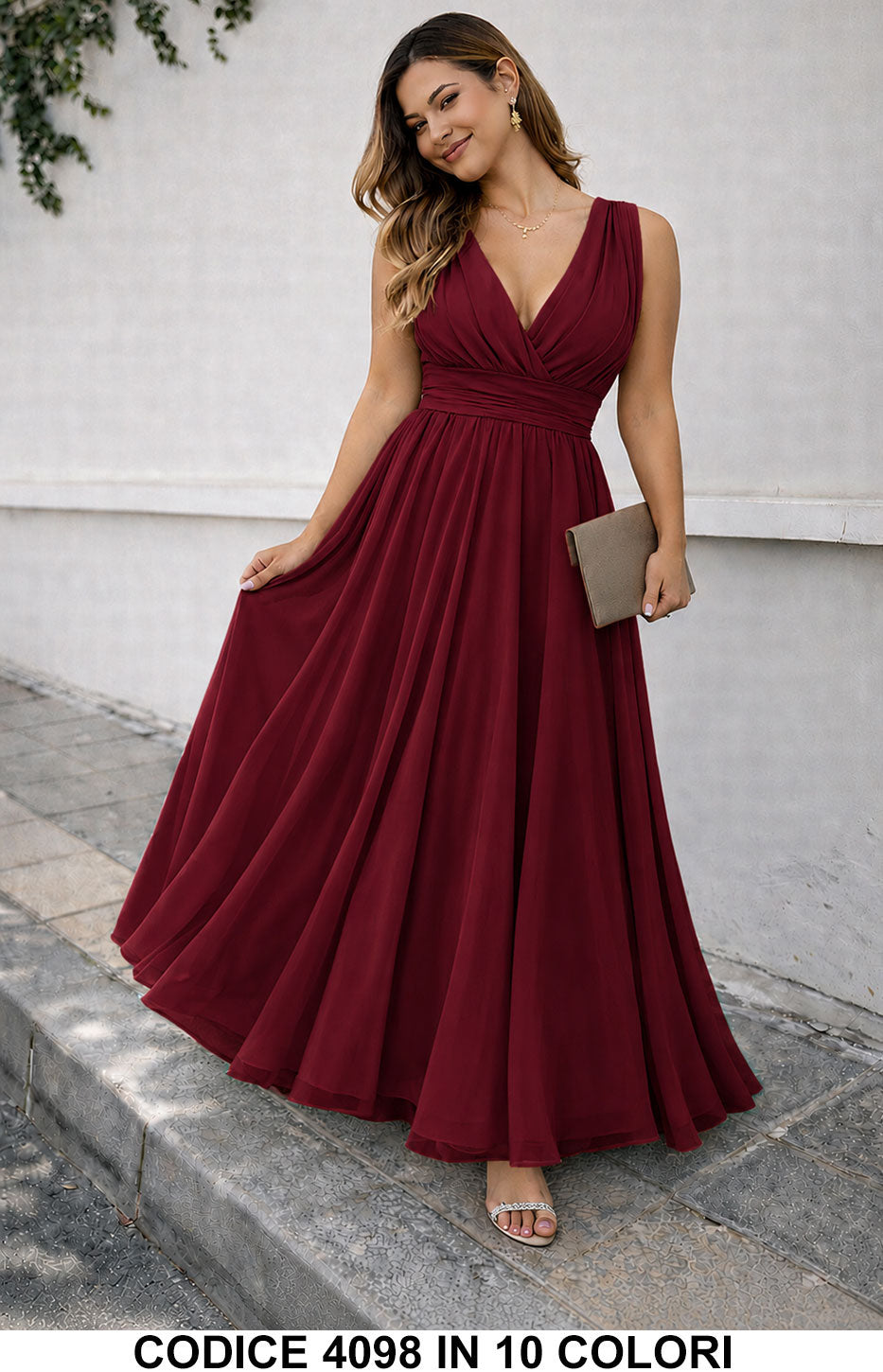Abito 4985 colore Bordeaux