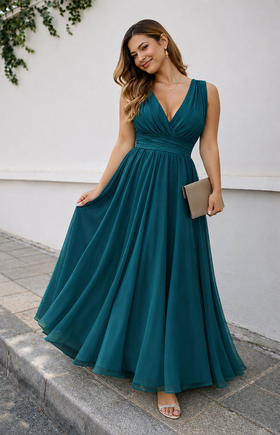Verde Petrolio donna elegante Made in Italy