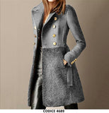 Cappotto Caldo Elegante con Bottoni Metà in Panno e Metà in Pellicciotto Fashion in 6 Colori - 4689