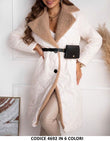 Cappotto Lungo Piumino Esterno e Pellicciotto Interno con Borsetta omaggio Giubbotto Casual in 5 Colori - 4692