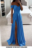 Abito Donna Lungo Scollo Cuore Spacco Alto Gonna Morbida Sensuale Vestito Elegante in 5 Colori - 5139