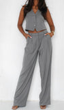 Completo Gilet e Pantalone Zampa Elegante Casual Coordinato per Giacca e Tailleur in 9 Colori - 5154