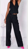 Completo Gilet e Pantalone Zampa Elegante Casual Coordinato per Giacca e Tailleur in 9 Colori - 5154