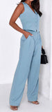 Completo Gilet e Pantalone Zampa Elegante Casual Coordinato per Giacca e Tailleur in 9 Colori - 5154
