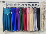 Completo Top In Paillettes E Gonna Lunga Rasata Spacco Coordinato Elegante Estate In 2 Colori - 5429Out