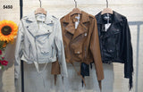 Giacca Donna Chiodo Eco Pelle Cerniera Manica Con Frange Casual Elegante In 2 Colori - 5450Out
