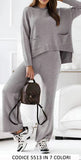Tuta Sportiva Coordinato Felpa con Cappuccio e Tasche Pantalone Largo Completo Casual in 7 Colori - 5513
