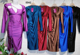Abito Donna Lungo Tubino Cut Out Spacco Regolabile Aderente Sensuale in 6 Colori - 5542