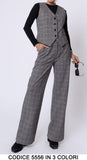 Completo Tailleur Pantalone Regolare con Gilet Elegante Casual Coordinato Donna in 3 Colori - 5556