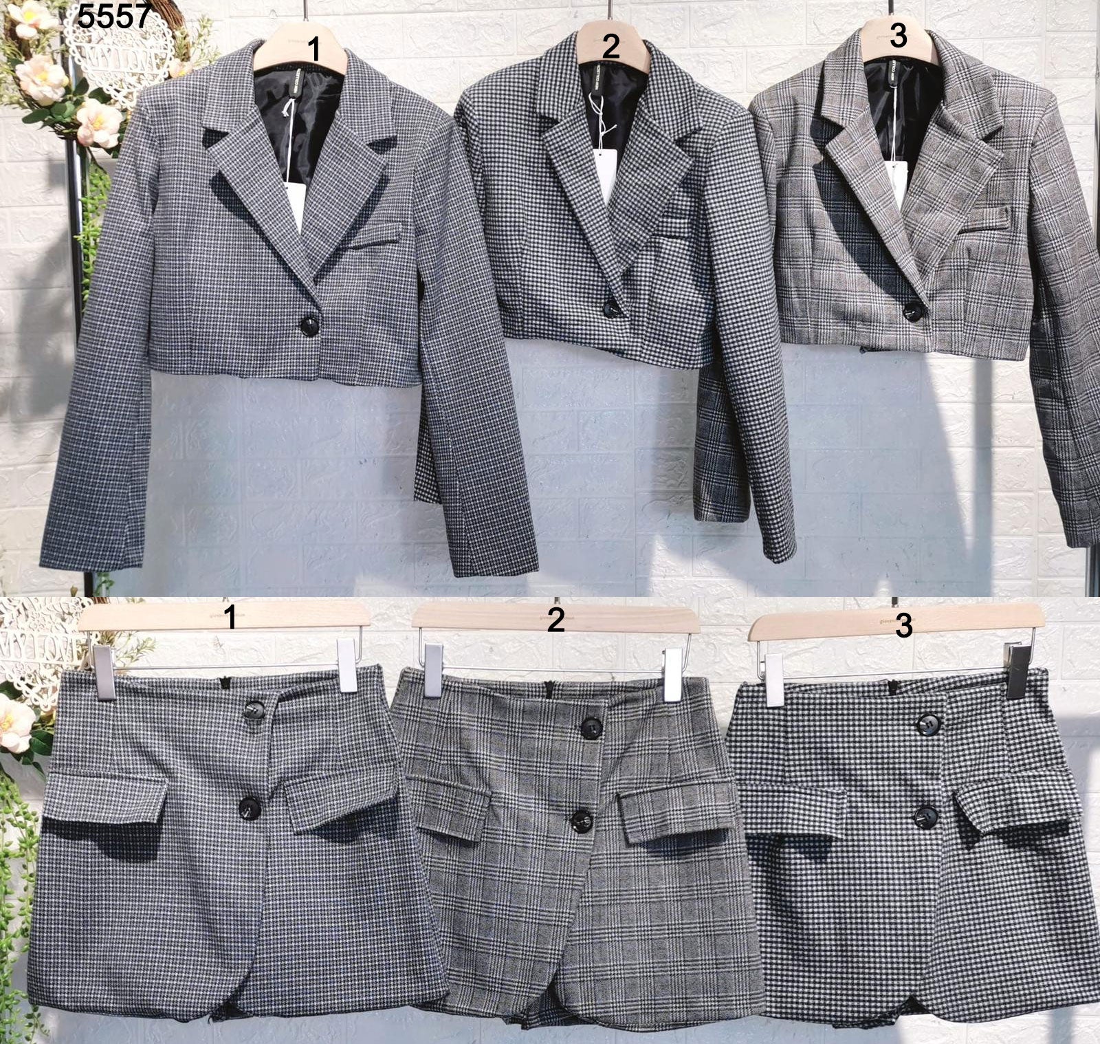 Completo Tailleur Giacca Corta e Pantagonna Elegante Casual Coordinato Donna Ufficio in 3 Colori - 5557