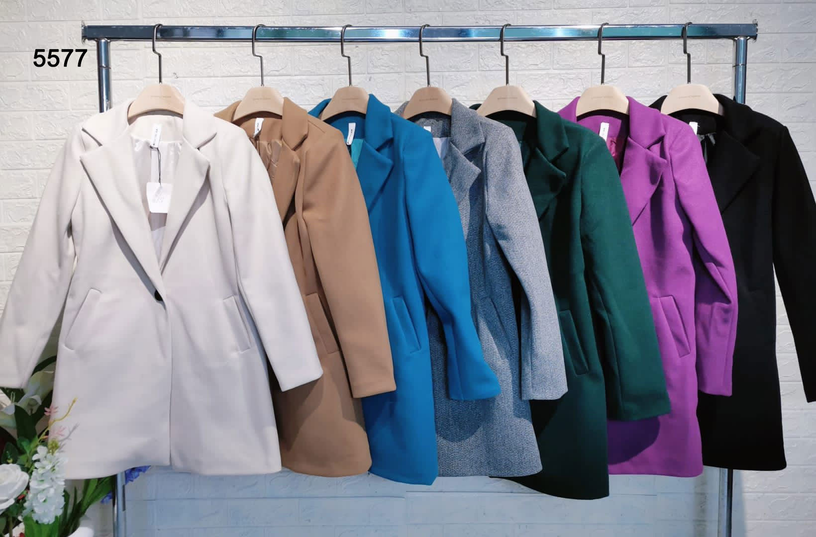 Cappotto Donna Elegante Casual 1 Bottone Doppio petto Tasche a Pattina cappottino in 7 Colori - 5577