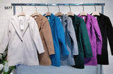 Cappotto Donna Elegante Casual 1 Bottone Doppio petto Tasche a Pattina cappottino in 7 Colori - 5577