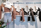 Giacca Corta Montone in eco Pelle e Pelliccia Giubbotto Fashion Casual Zip Asimmetrica in 3 Colori - 5582