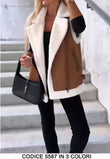 Giacca Smanicata Cappotto Montone in eco Pelliccia Casual Fashion Donna Giubbotto in 3 Colori - 5587