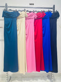 Abito Lungo Elegante da Cerimonia Spalline Scese Corpetto con Righe Vestito Casual in 6 Colori - 5609