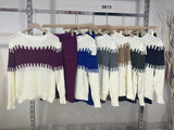 Completo Coordinato Tessuto Morbido Bicolore Casual Maglia Gonna Lunga con Tasche in 6 Colori - 5613