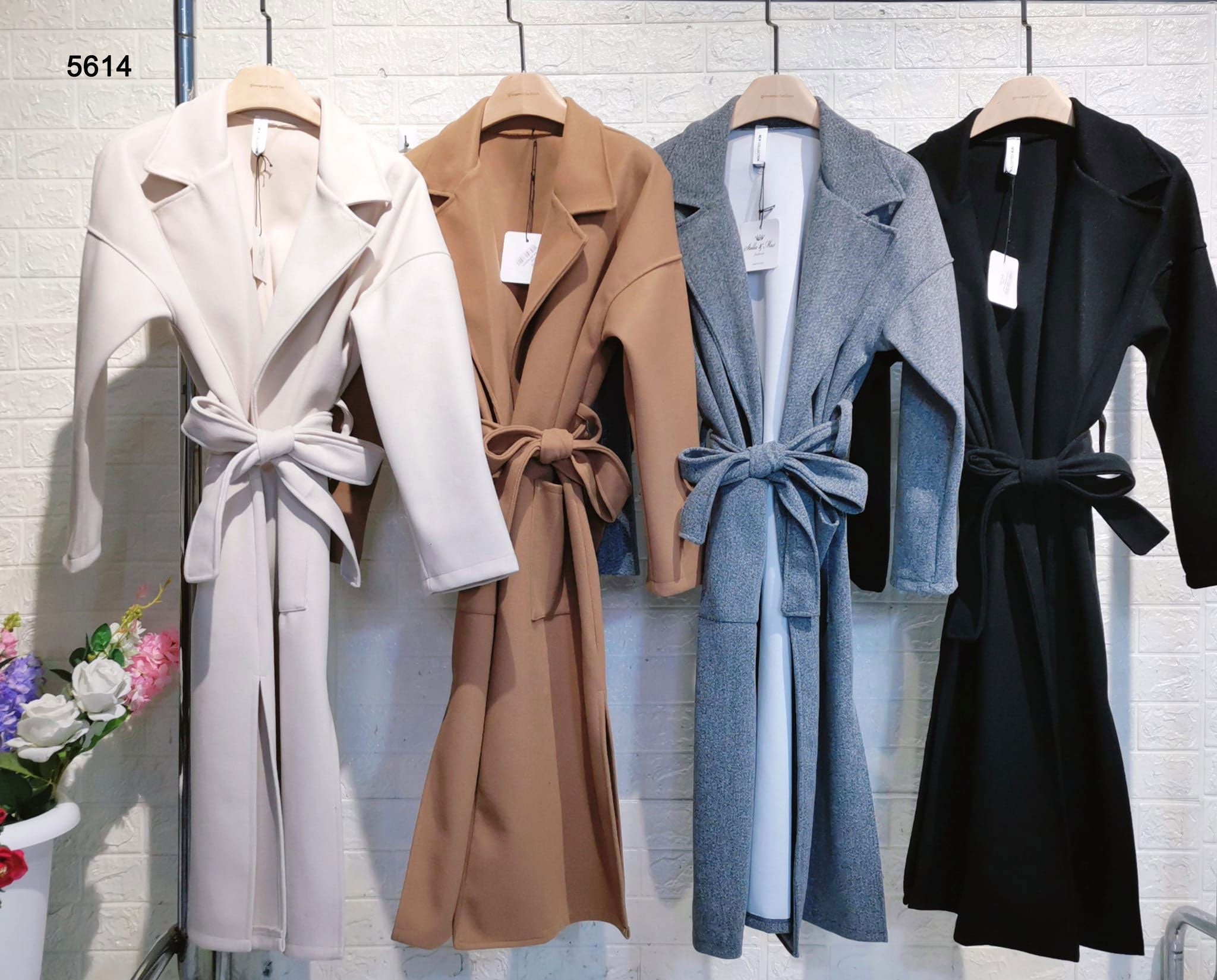 Cappotto Lungo con Cintura Elegante Casual Doppio petto con Tasche Fashion in 4 Colori - 5614
