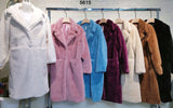 Cappotto Teddy Bear Lungo Giaccone in eco Pelliccia Fashion con Tasche Doppio Petto in 7 Colori - 5615